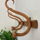 Curved wooden wall coat rack 1900s