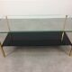 Coffee table 50s black glass and gold metal