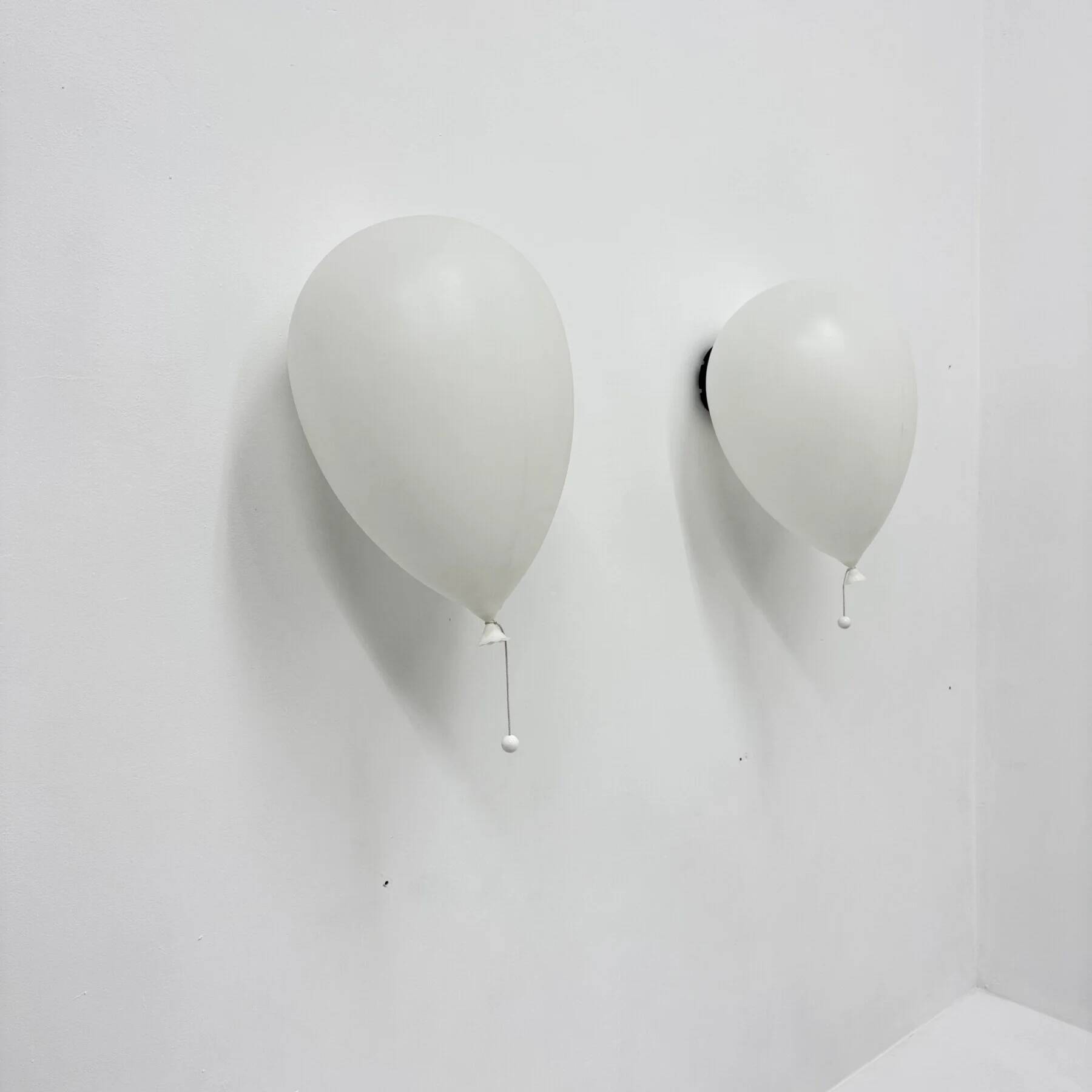 Pair of large Palloncino wall lamps by Yves Christin for Bilumen, 1984