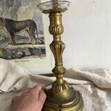Grand bougeoir ancien en bronze  26 cm style Louis XV