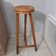 Pedestal table turned wooden stool vintage 50s