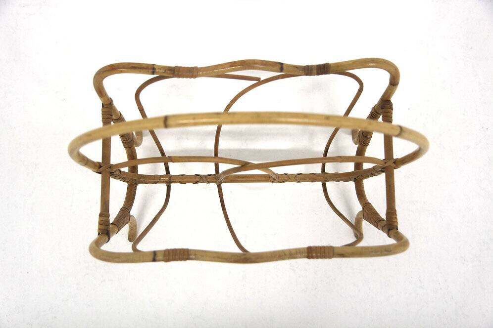 Scandinavian rattan magazine rack, Sweden, 1950