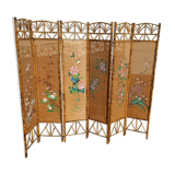 Bamboo screen 6 painted panels