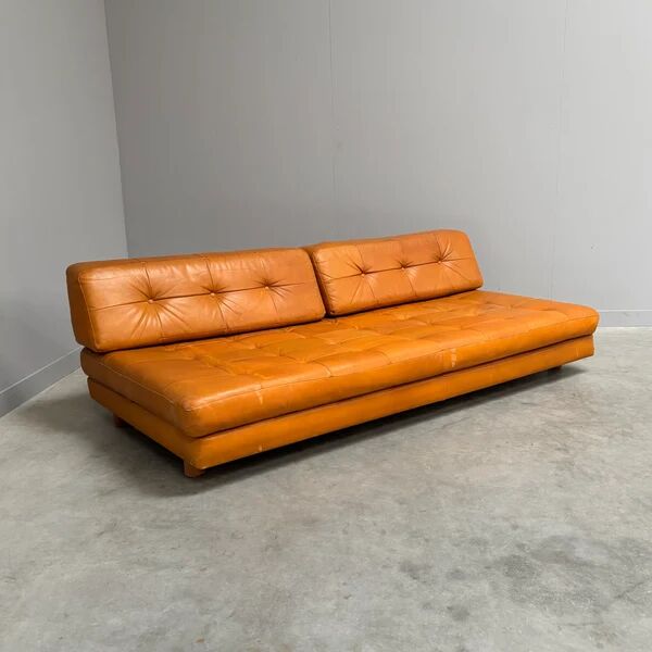 Cognac leather daybed / sofa, 1960s