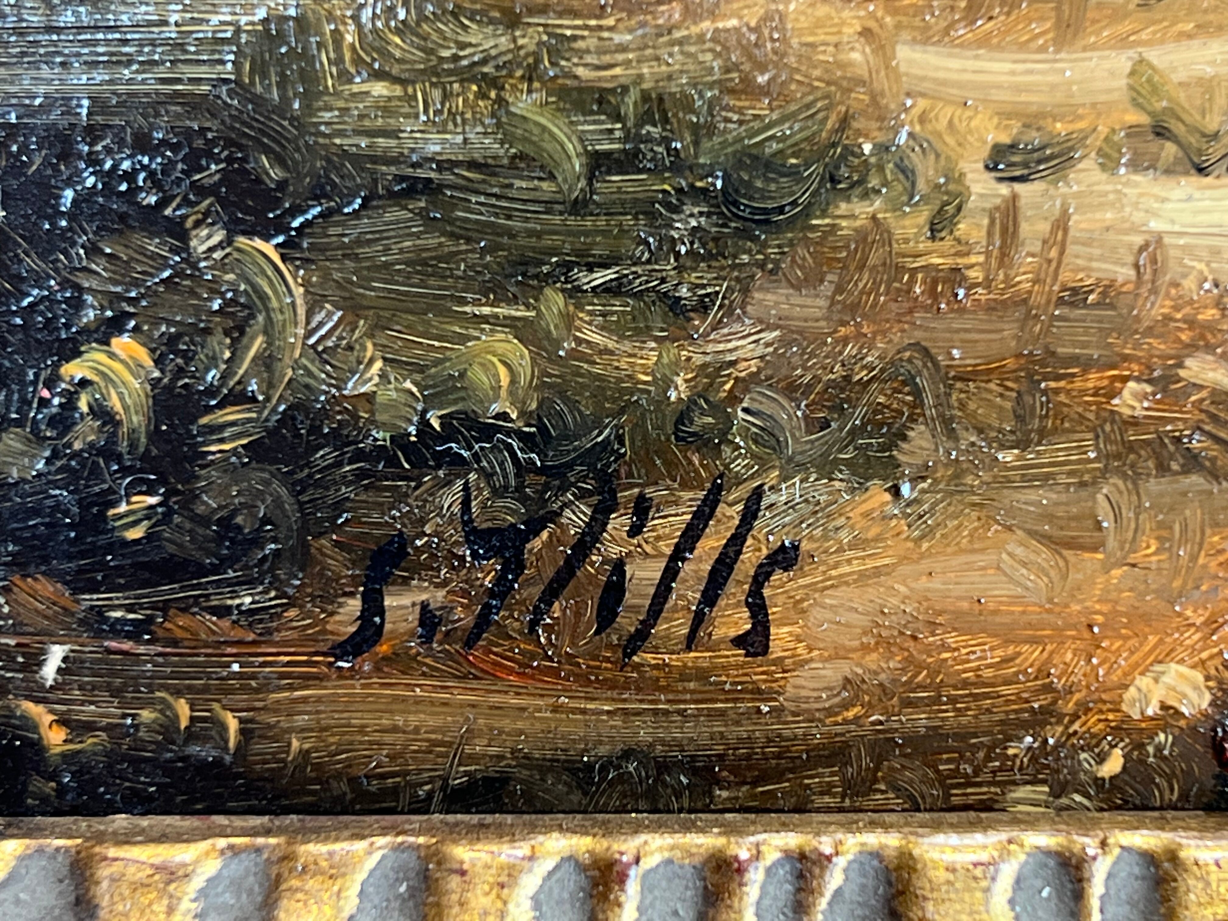 Painting / oil on canvas signed (romantic scene) very well framed
