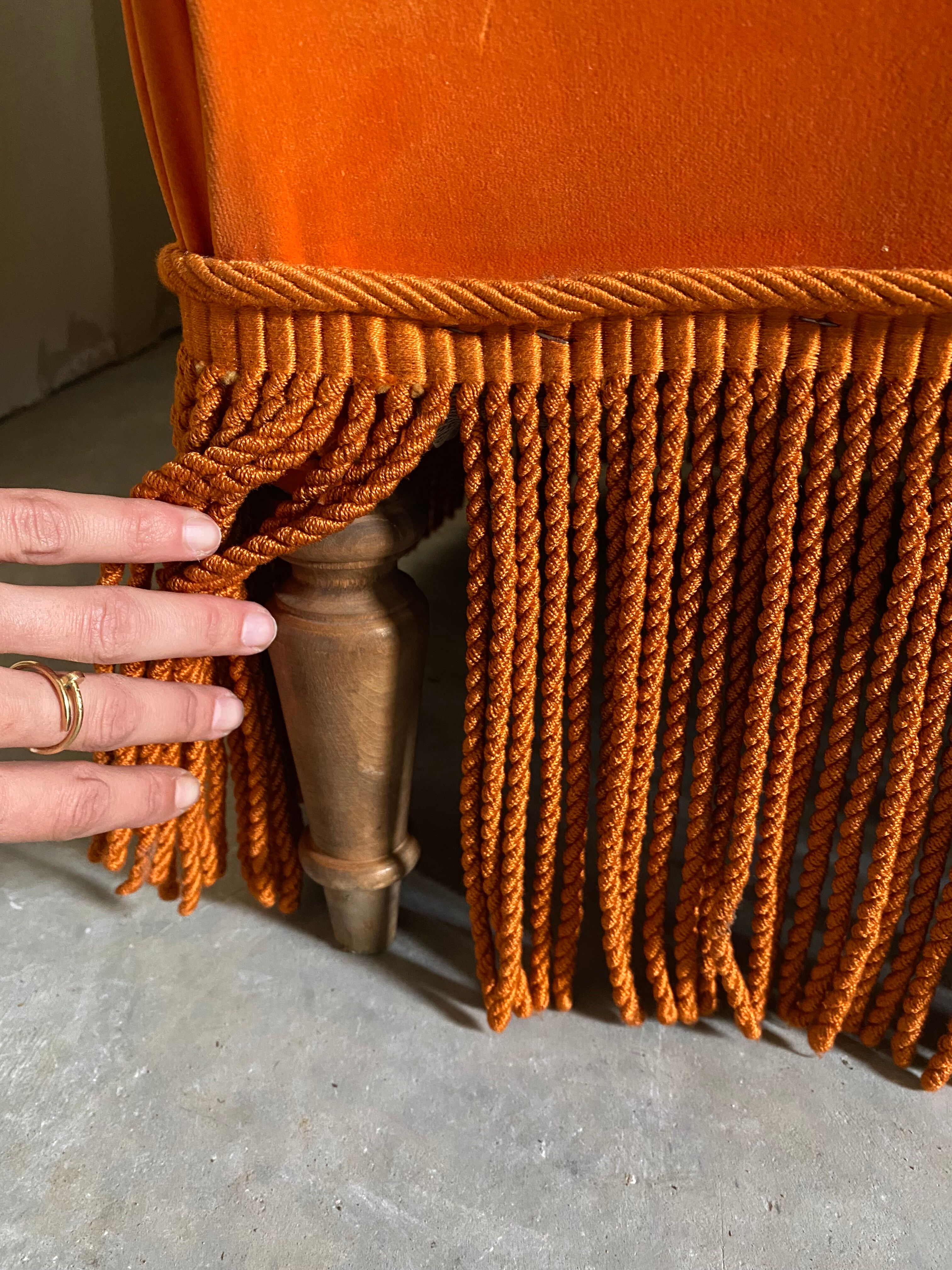 Fauteuil crapaud orange