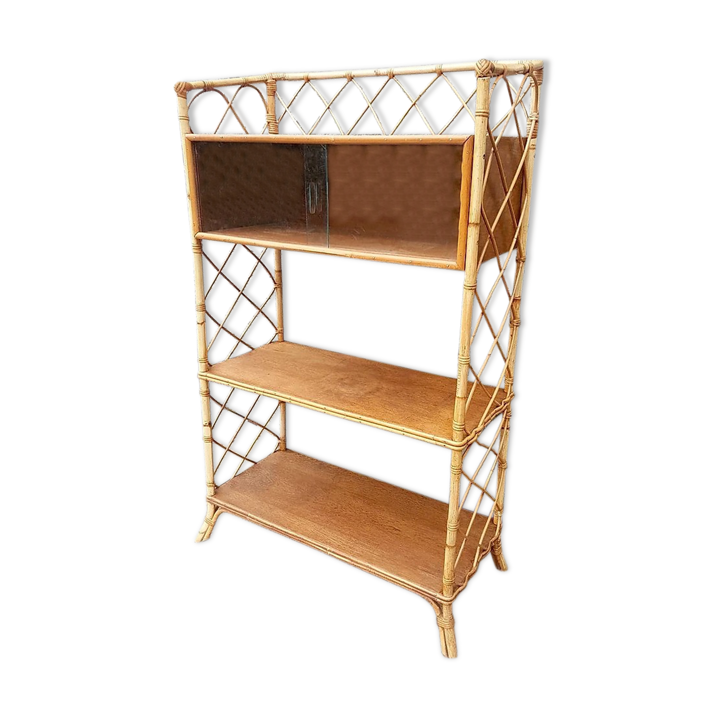 Rack in rattan and bamboo