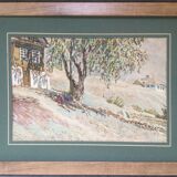 Russian school, Village on the Don. Watercolour.