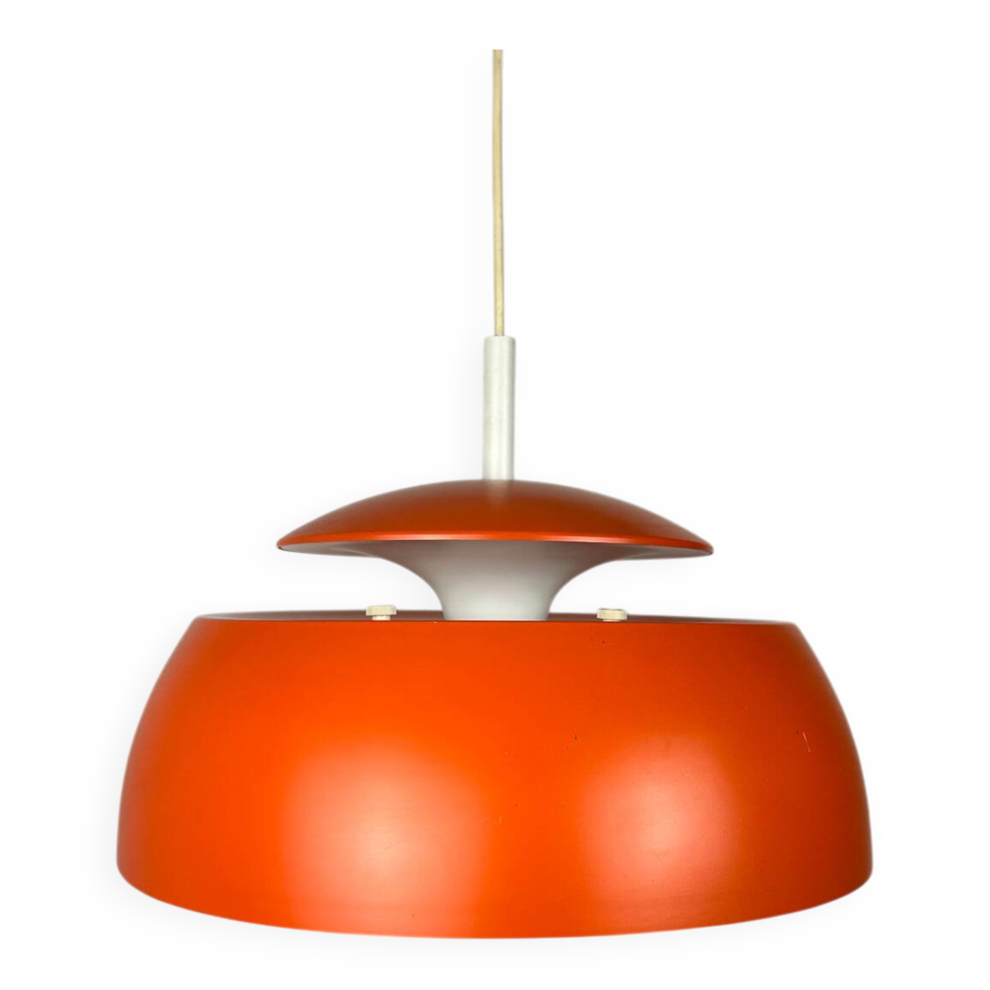 Vintage pendant Temde Leuchten orange metal