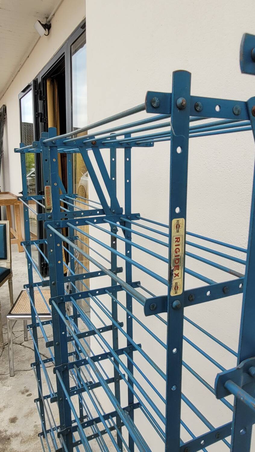 Set of 3 Rigidex iron storage locker shelves 1950s