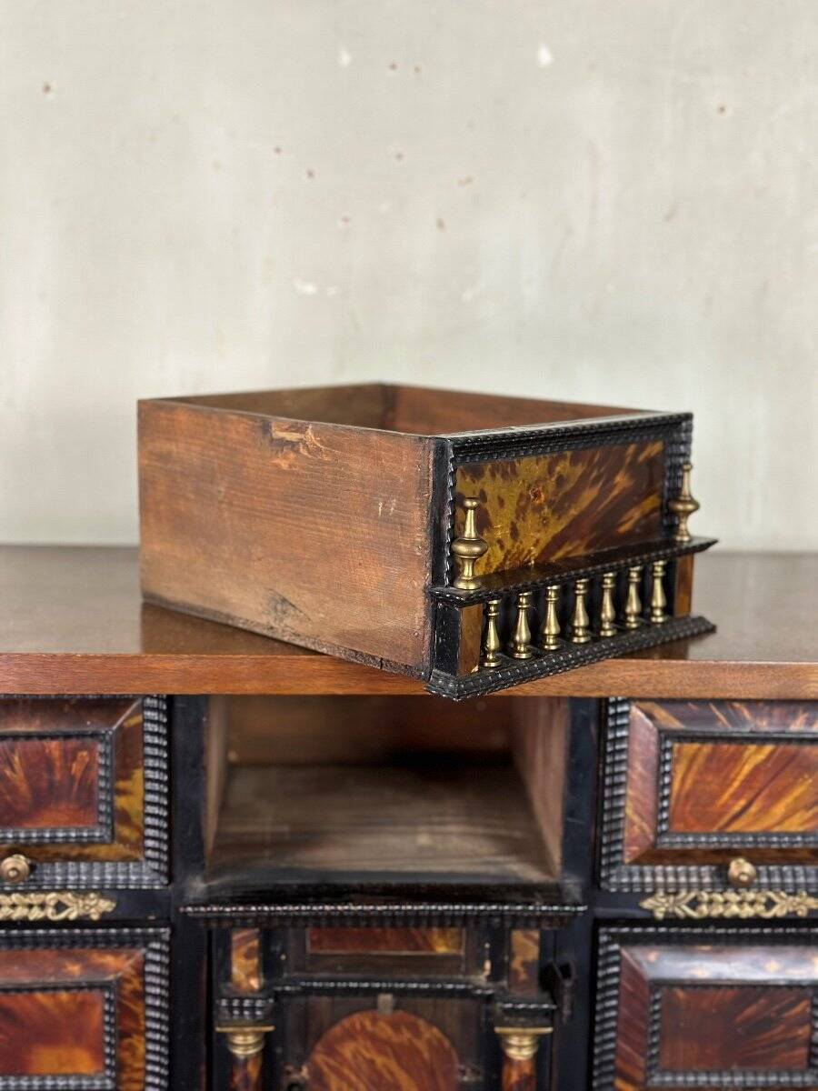 Cabinet in blackened wood and blond tortoiseshell, Italy, late 17th century