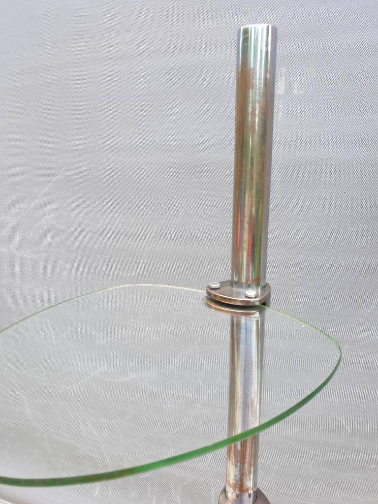 Art Deco chrome brass display 3 glass shelves