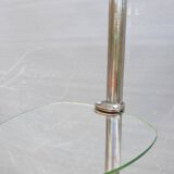 Art Deco chrome brass display 3 glass shelves