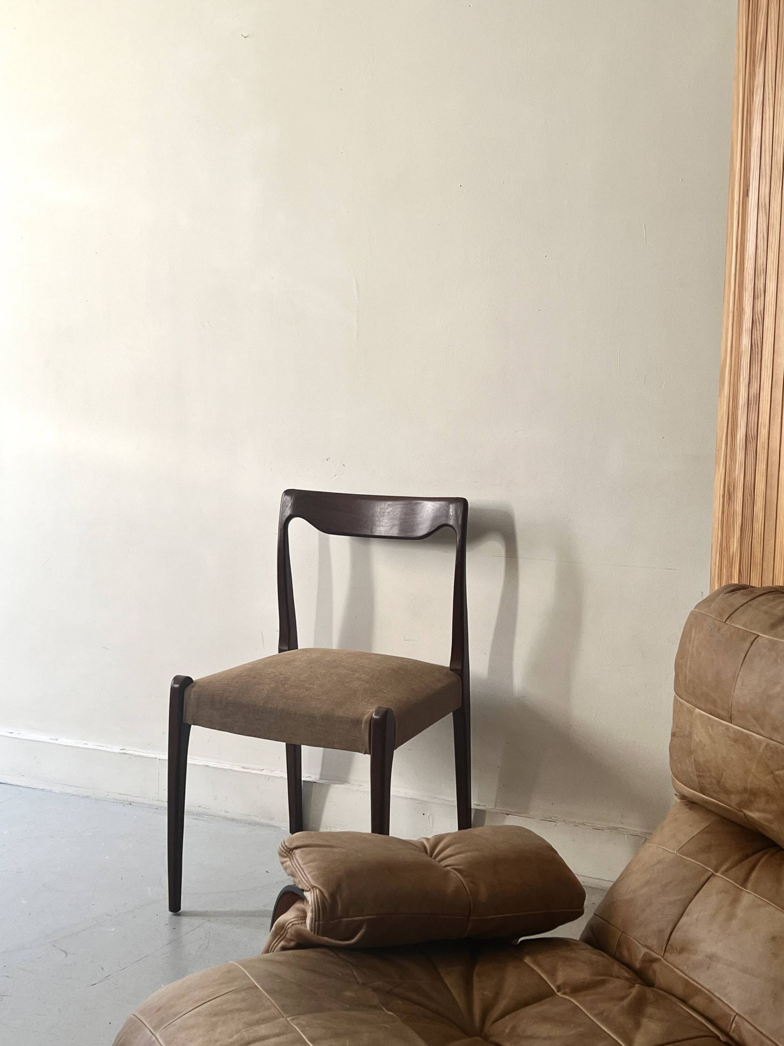 Scandinavian chair in teak & velvet by Niels Otto Moller, Denmark 1950