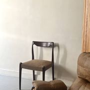 Scandinavian chair in teak & velvet by Niels Otto Moller, Denmark 1950