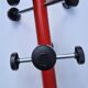 Red metal coat rack, vintage 1980s