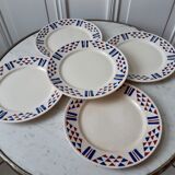 Lot de 5 assiettes à dessert Badonvillier modèle Bâle