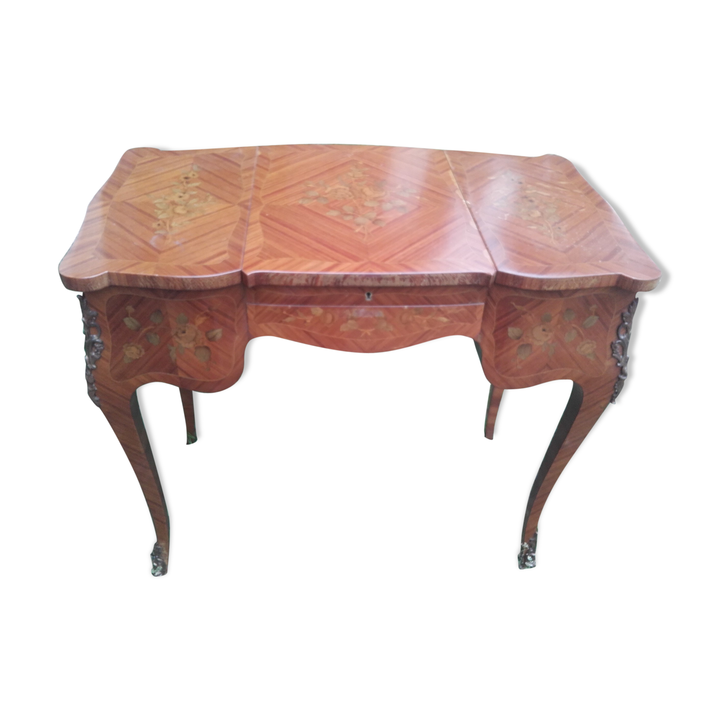 Console in Louis XV style marquetry.