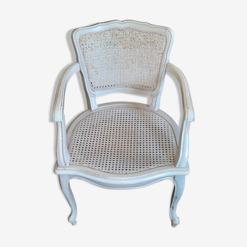 Fauteuil canné de style Louis XVI