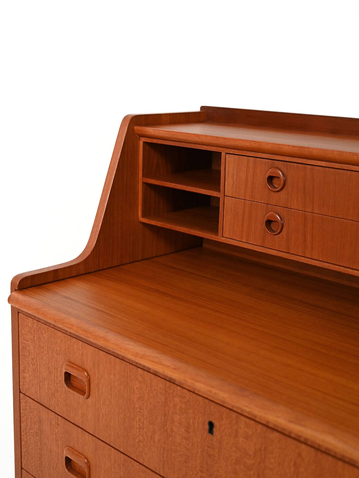 Secrétaire scandinave avec étagère escamotable, années 1960