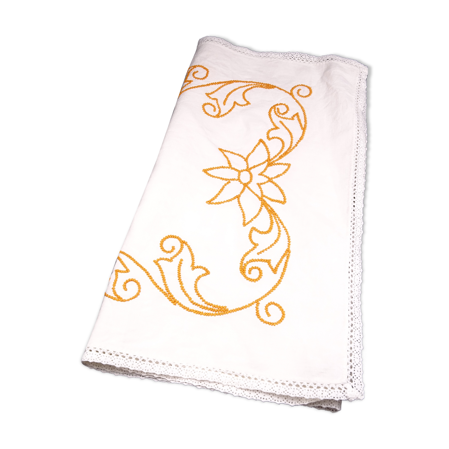 Doily or table path or center of table embroidered around 1970