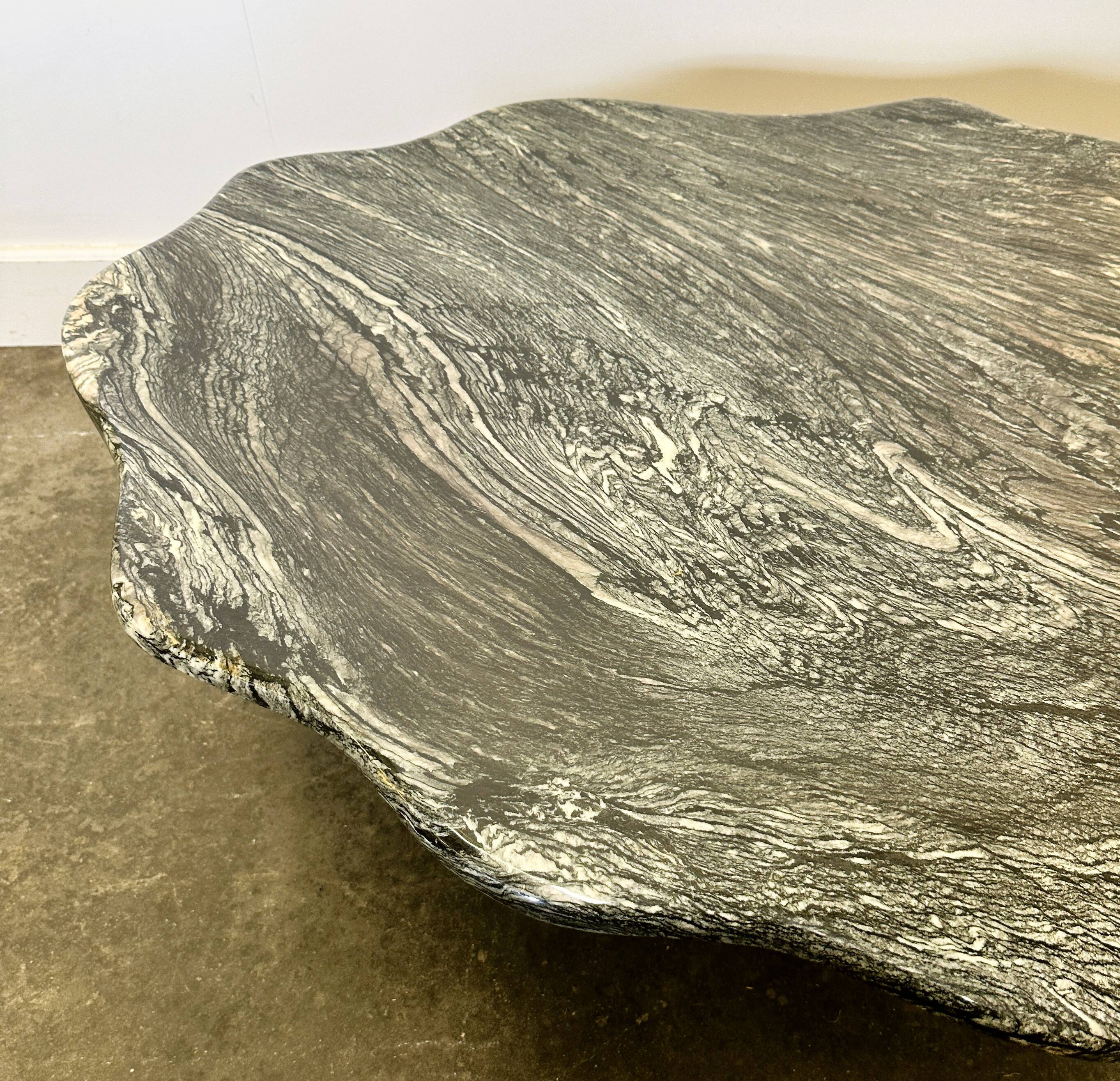 Wavy Italian Marble Coffee Table, 1970s