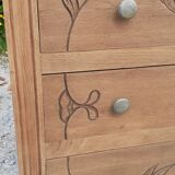Chest of drawers 3 drawers art deco wood raw