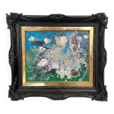 Felix Bachmann, Abstract Composition, Acrylic & Mixed Media on Board, 2022, Framed