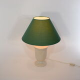 Ceramic table lamp, vintage, green lampshade
