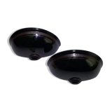 Wall lamp in the shape of an enamelled ceramic basin, set of 2