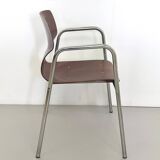 Set of Six Curved Beech Desk Chairs by Pagholz Flötotto with Armrests, Germ