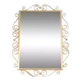 Miroir laiton doré 50s. Vintage. Hollywood Regency