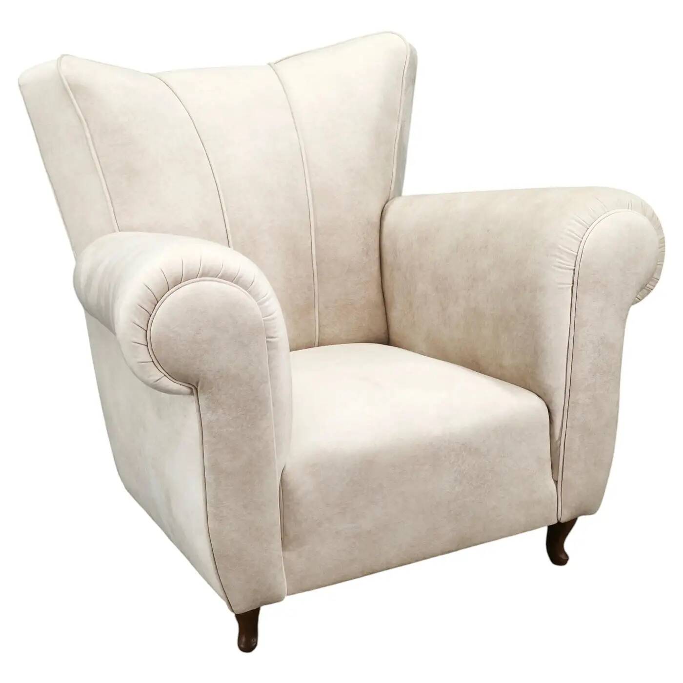 Italian Lounge Armchair in Beech Wood, Newly Upholstered, 1950s