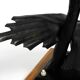1940s table lamp made of iron in the shape of an eagle, teak wooden base