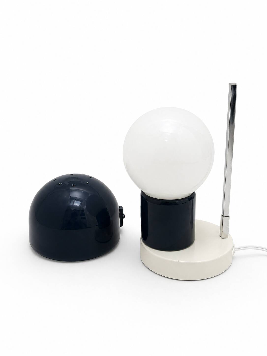 Modernist table lamp G.C.M.E. in metal and glass, Italy 1970s