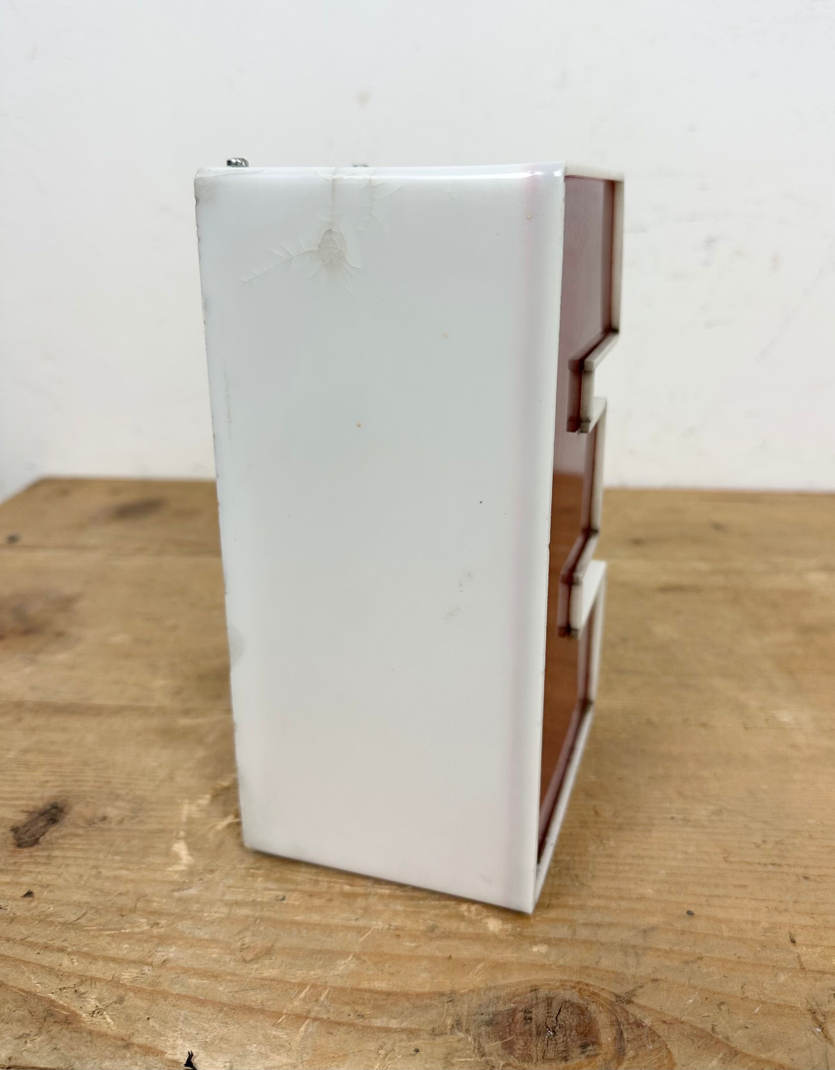 Vintage red facade letter e , 1970s