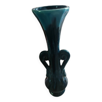 Slim single-flower vase in navy blue enamel