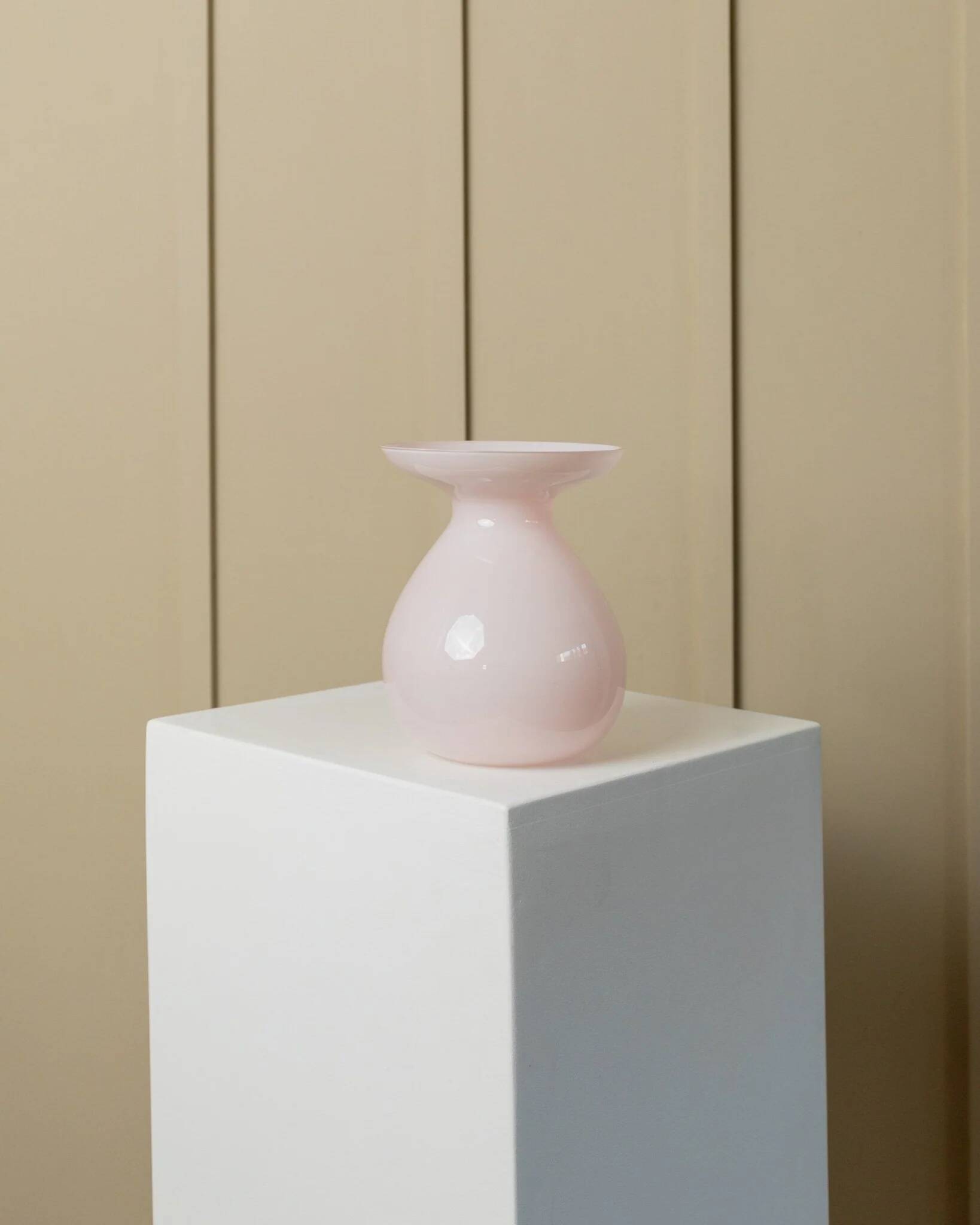 Pink opalescent glass vase by Ikea (2000s) designed by Barbro Wesslander & Pia Amsell