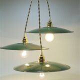 Trio of enamelled sheet metal suspensions