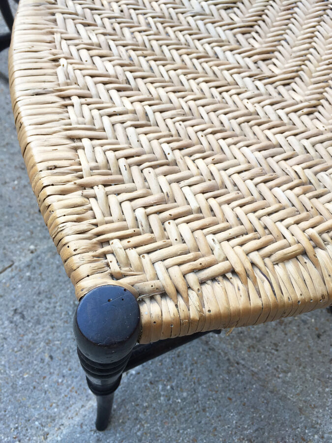 Napoleon lll chairs in blackened wood, early 20th