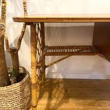 Vintage rattan dressing table desk