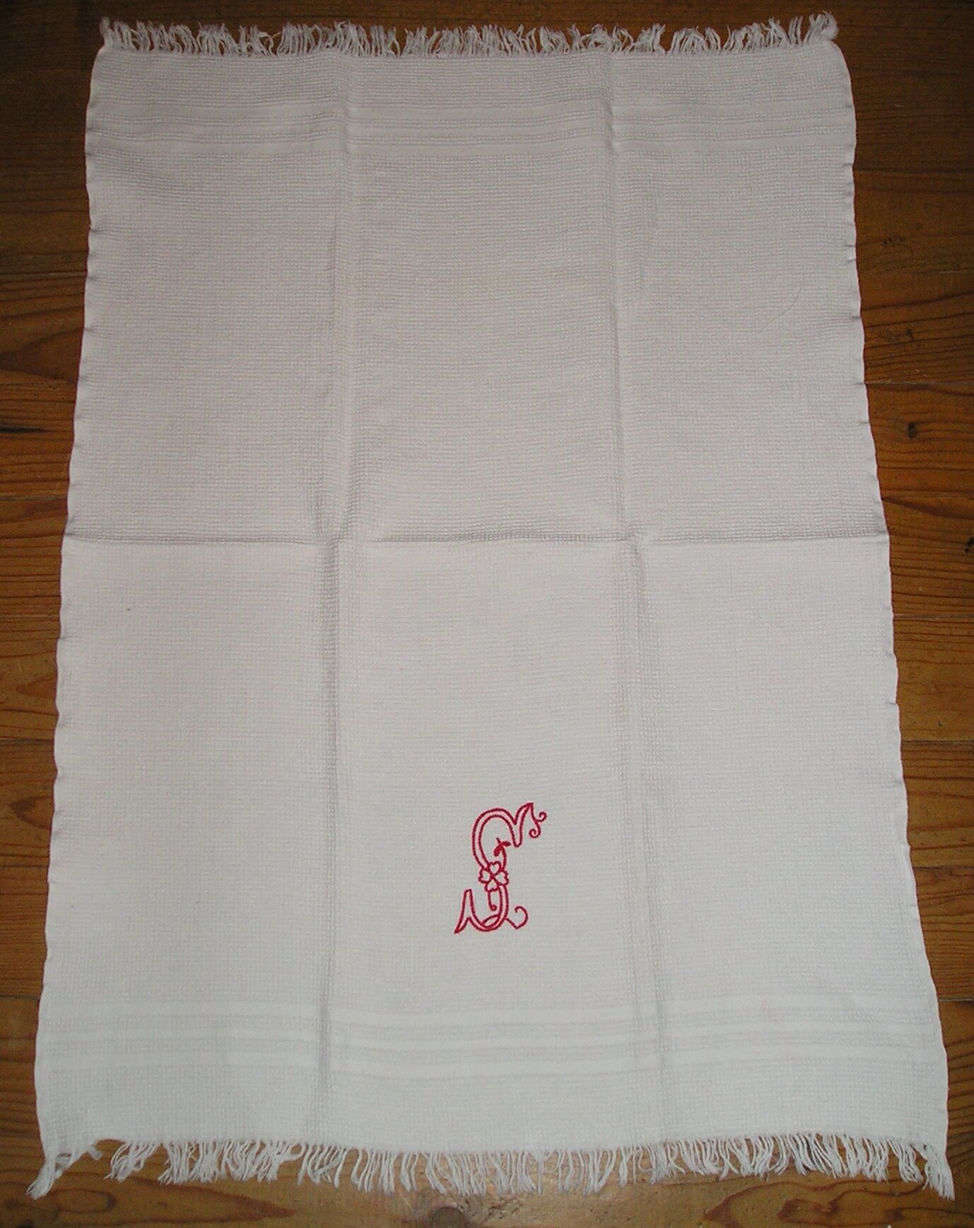 Lot of 9 honeycomb, S cross stitch Monogram towels