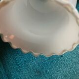 White porcelain wall light and silver metal fastener