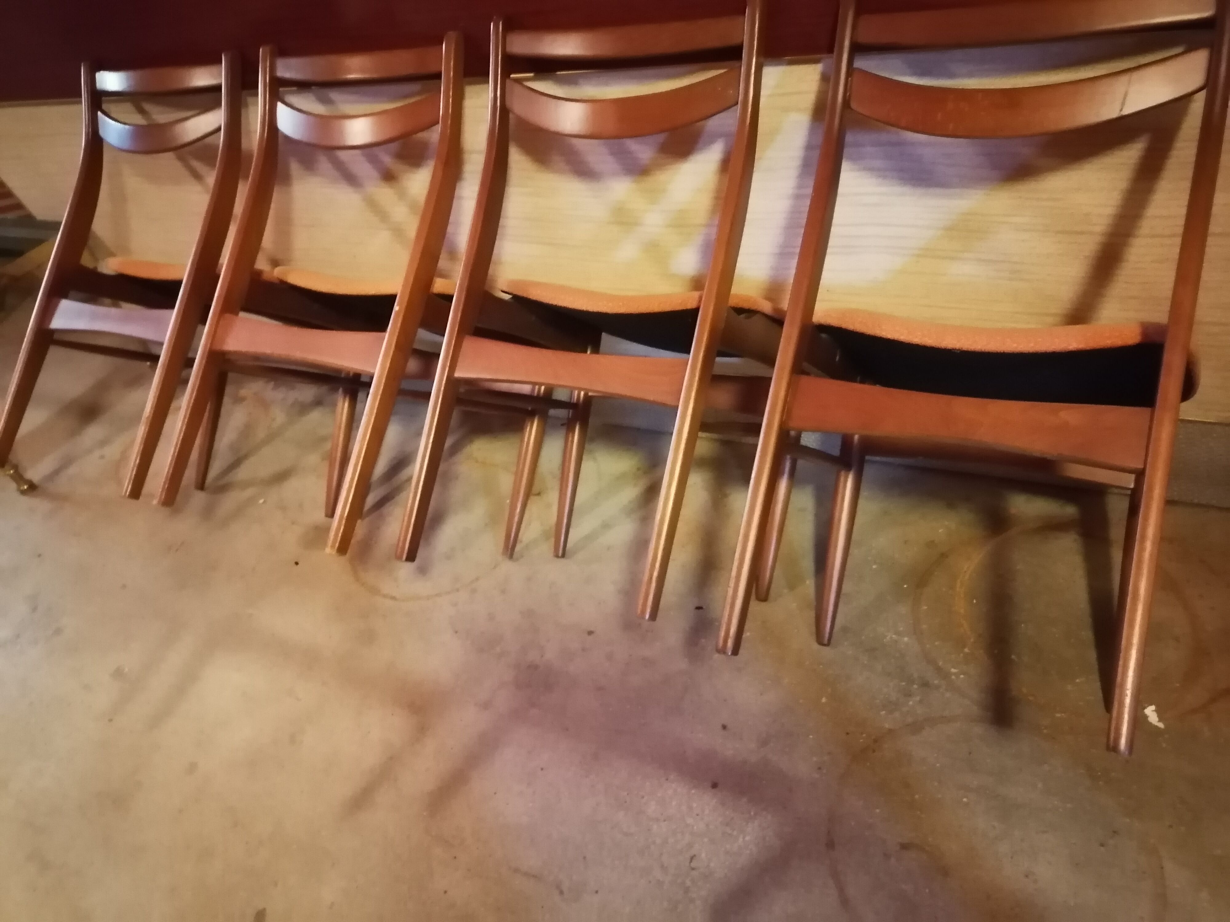 Set of 4 Scandinavian teak chairs 1960 fabric