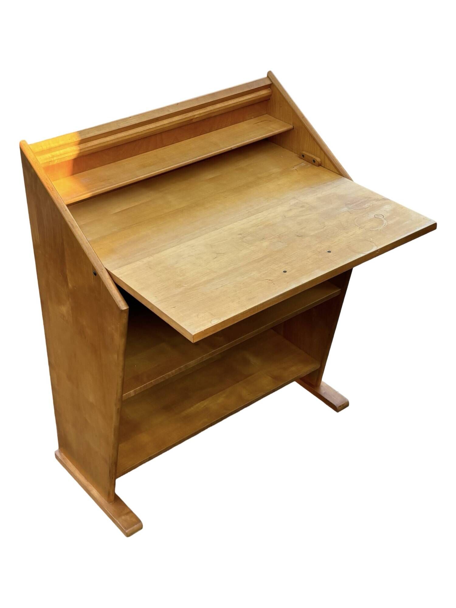 Vintage Oak Secretary Desk by Cor Alons for Den Boer Gouda