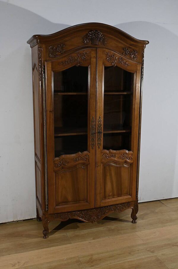 Bibliothèque Vitrine en Noyer, Style Louis XV – Fin XIXe