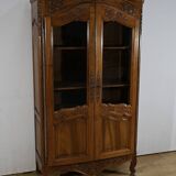 Walnut Display Cabinet, Louis XV Style – Late 19th Century