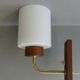 Scandinavian wall lamp in teak and opaline, 1970s