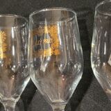 Vintage 10 glasses aperitif Noilly Prat on foot with golden inscription