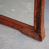 Mirror of time 1900 art deco Walnut carved by Gauthier and Poinsignon 130x175cm